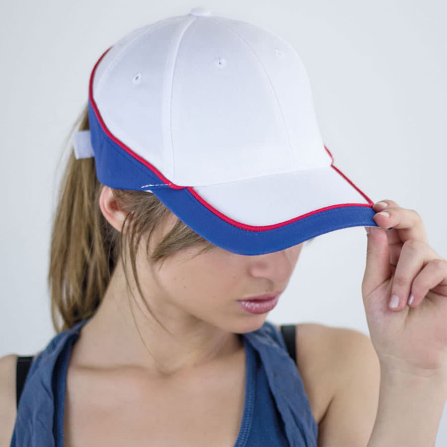 Бейсболка "Racing", 6 клиньев, застёжка на липучке, темно-синий, белый-1