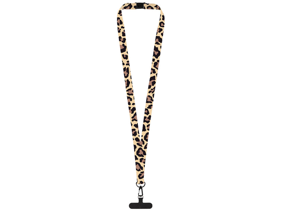 Ланъярд 2 см под сублимацию с трендовым карабином, замком обрыва и узким держателем для телефона из ПЭ, черный-2