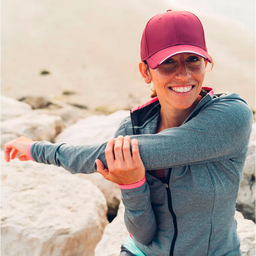 Бейсболка ESTORIL, 6 клиньев, застежка на липучке, синий, белый-1