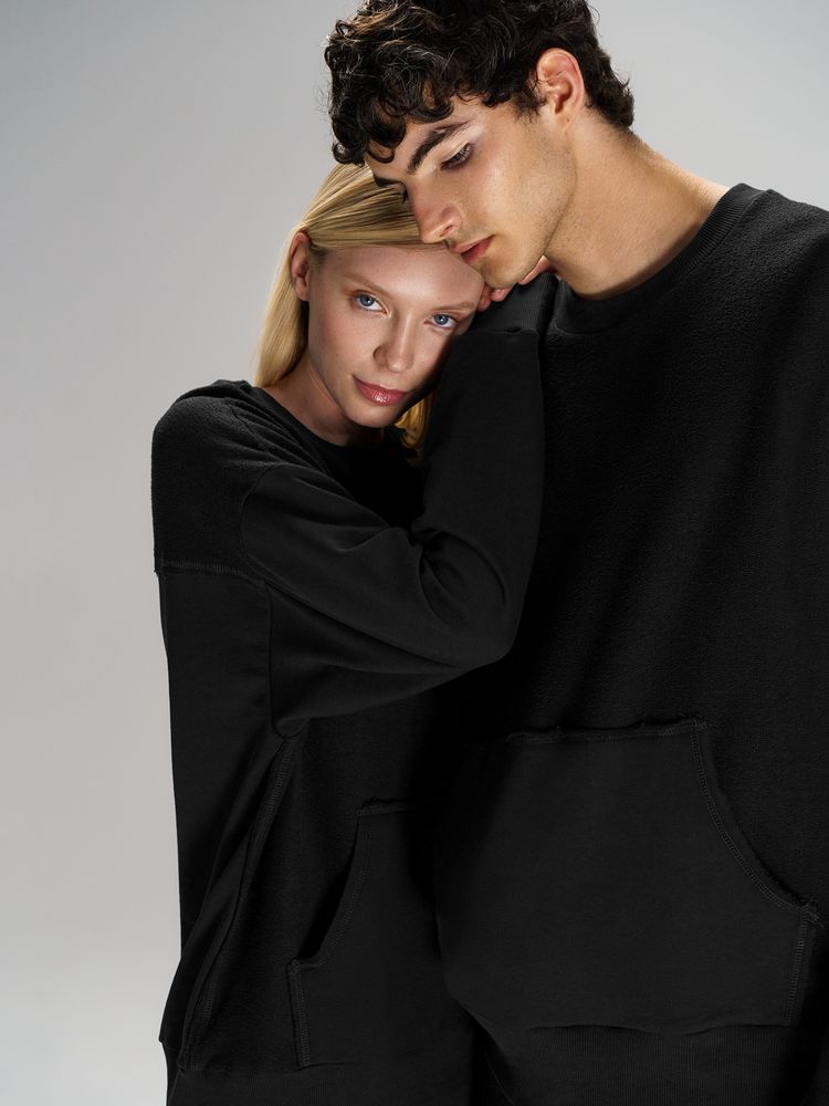 Свитшот оверсайз унисекс Vozduh, черный-4