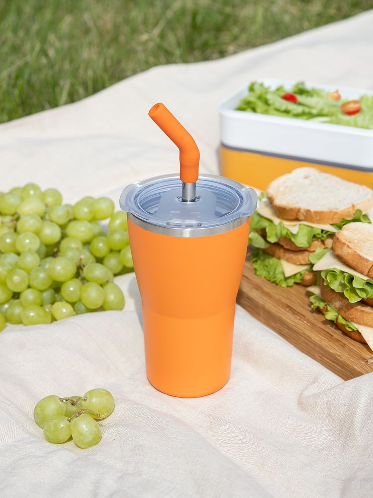 Термостакан Sapporo без логотипа, оранжевый-5