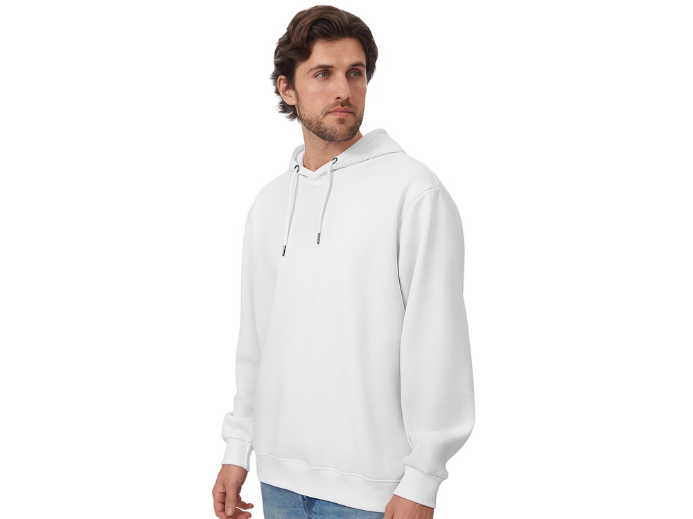Толстовка с капюшоном оверсайз Lisbon унисекс, белый-3