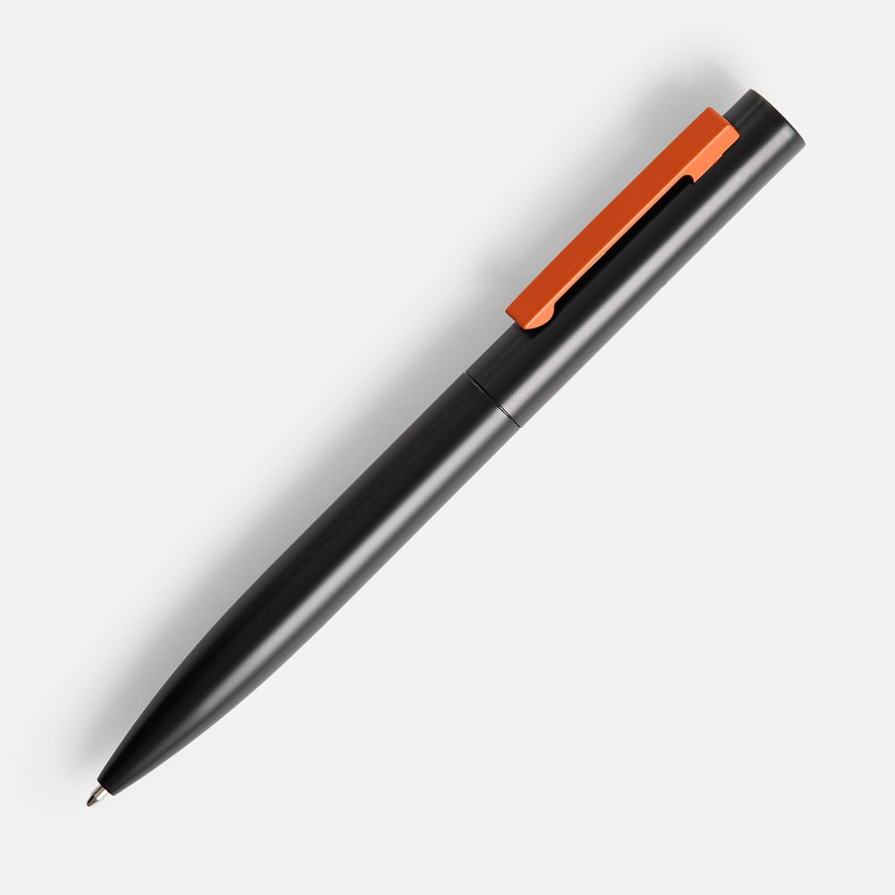 Ручка шариковая Inkolor, черная с оранжевым-0