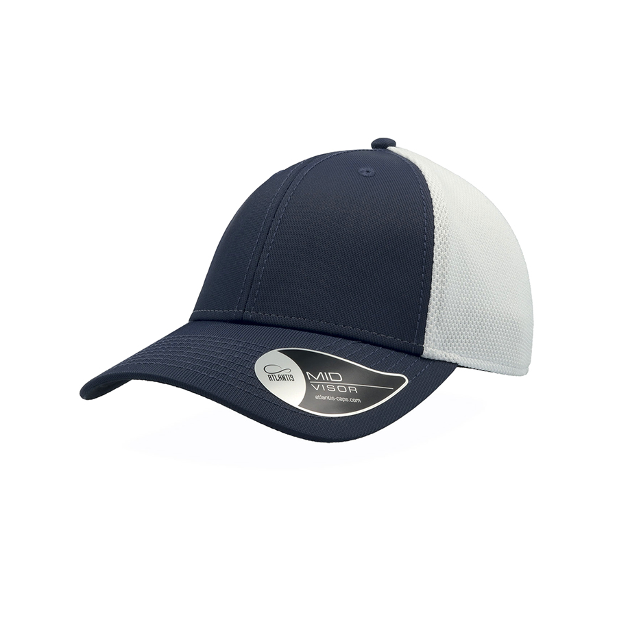 Бейсболка CAMPUS, 6 клиньев, застежка на липучке, темно-синий, белый-0