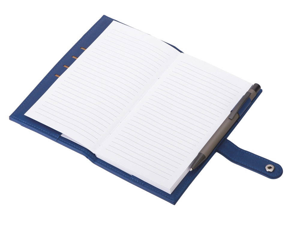 Блокнот-кошелек с сменным блоком А6 Wall Street, 64 листа, синий-4