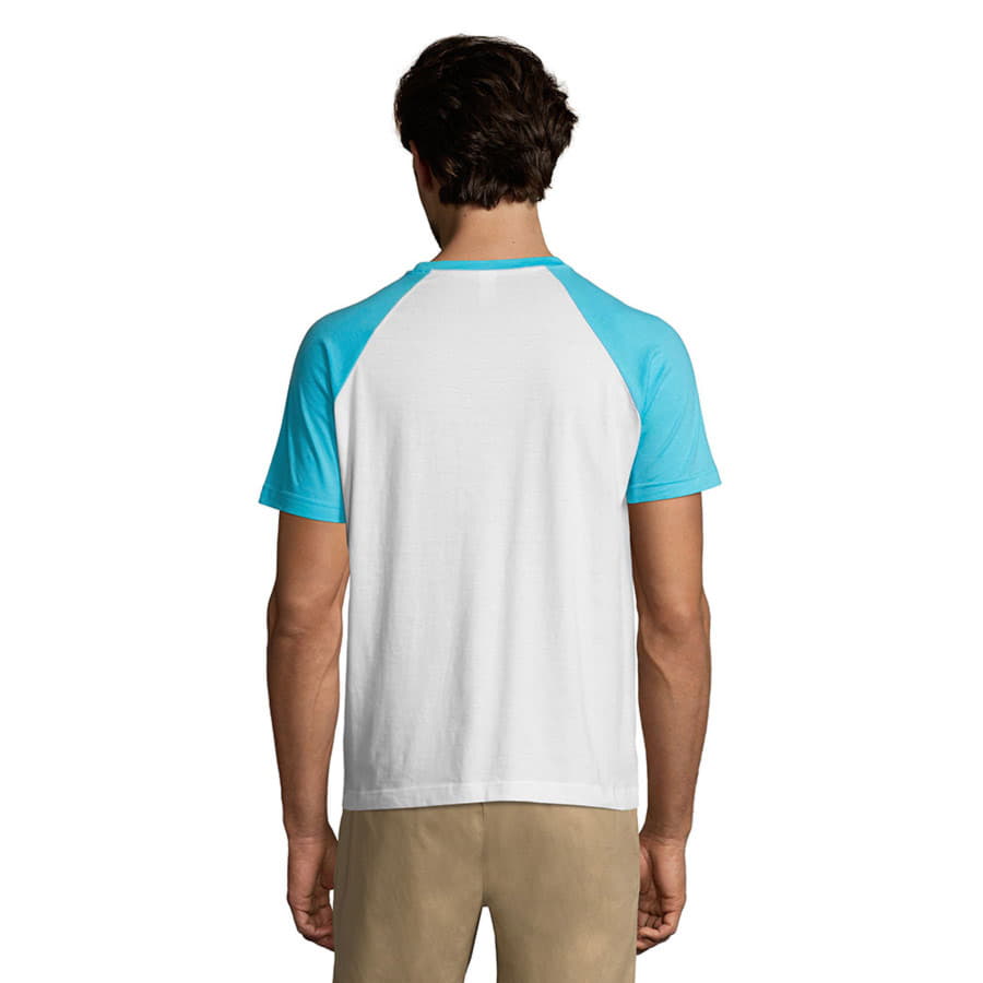 Футболка мужская FUNKY 150, бирюзовый, белый-4