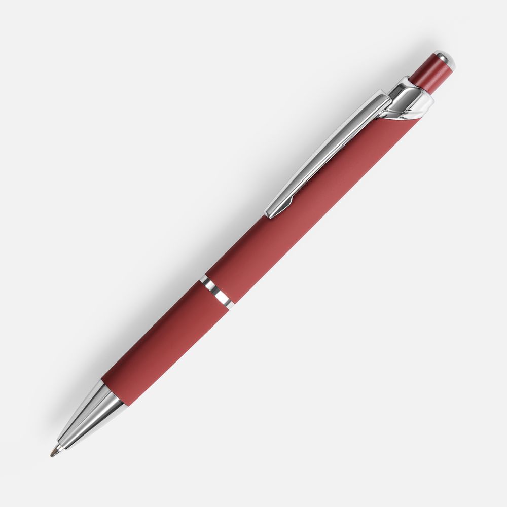 Ручка шариковая Chromos Soft Touch, красная-0