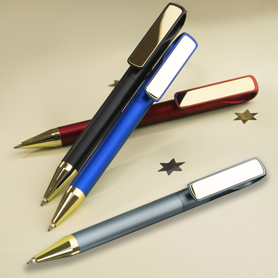 Ручка шариковая GLOSSY GOLD, серебристый, золотистый-2