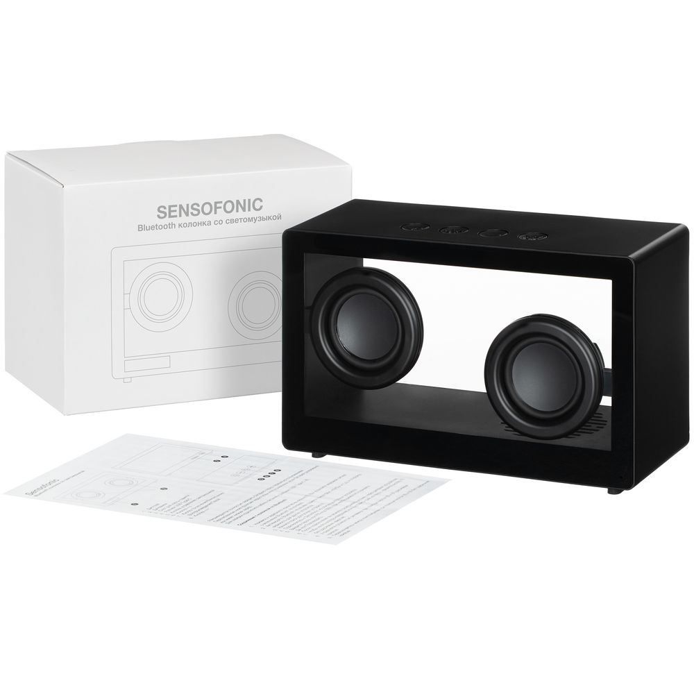 Bluetooth-колонка со светомузыкой Sensofonic, черная-5