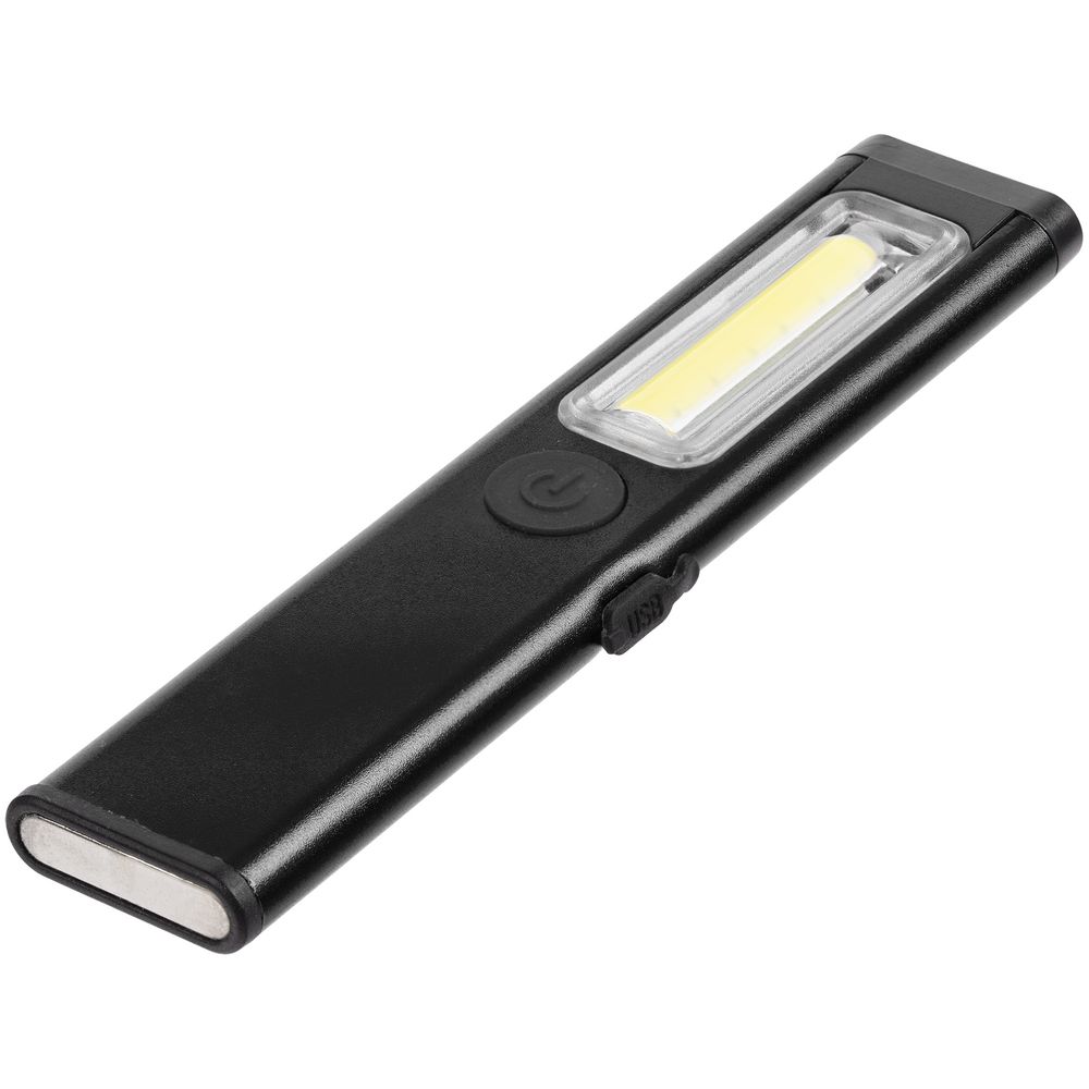 Фонарик-факел аккумуляторный Wallis с магнитом, черный-2