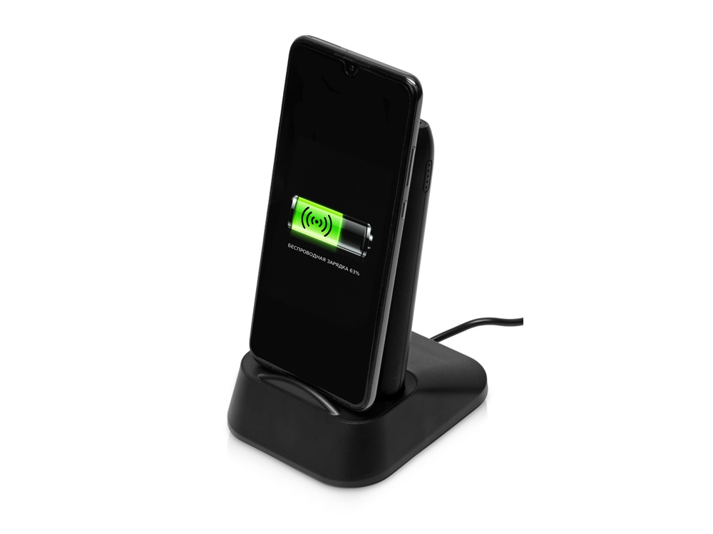 Портативное беспроводное зарядное устройство с док-станцией Uniq, 10000 mah, черный-2