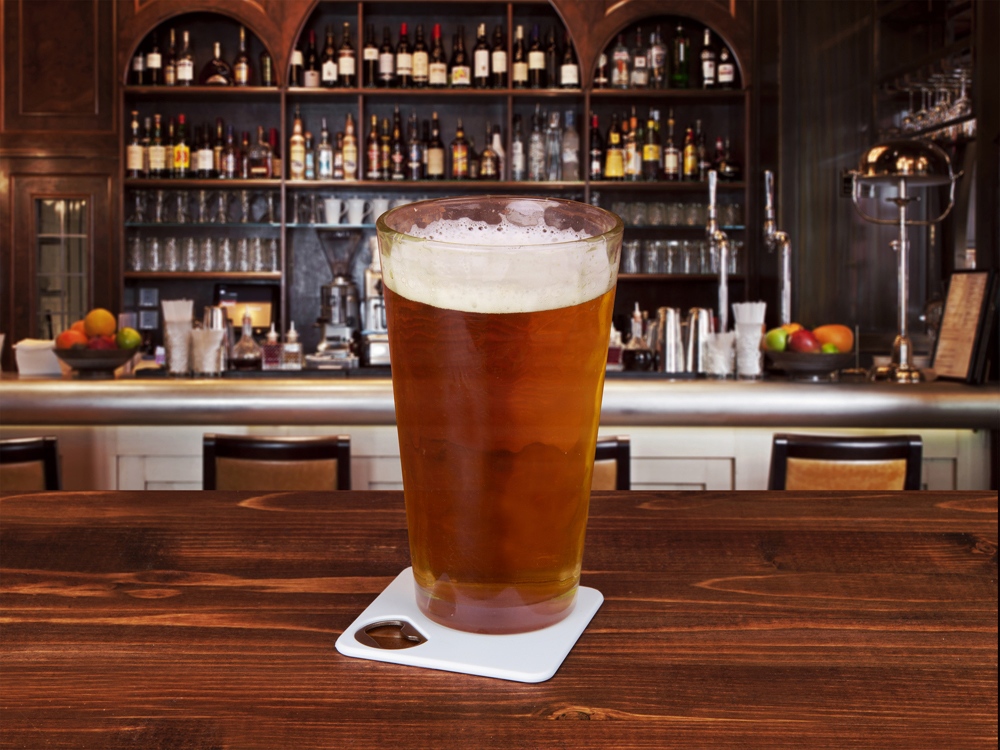 Подставка для кружки с открывалкой Liso, черный/белый-4