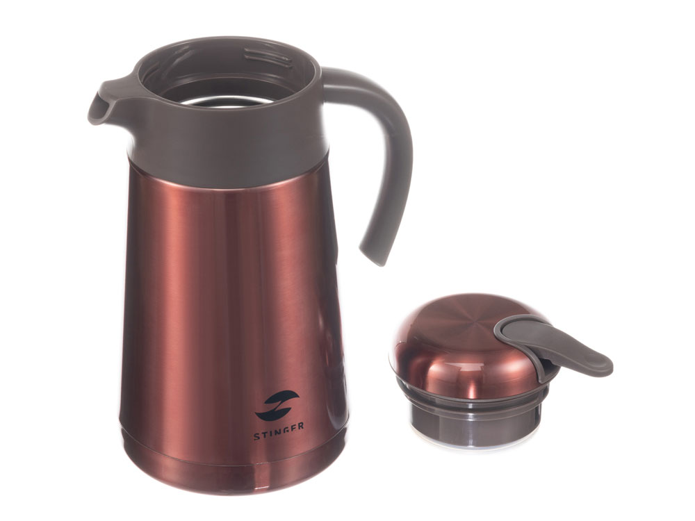 Термокофейник Stinger, 1,6 л, нержавеющая сталь, красный, 18 x 13,6 x 25,9 см-2