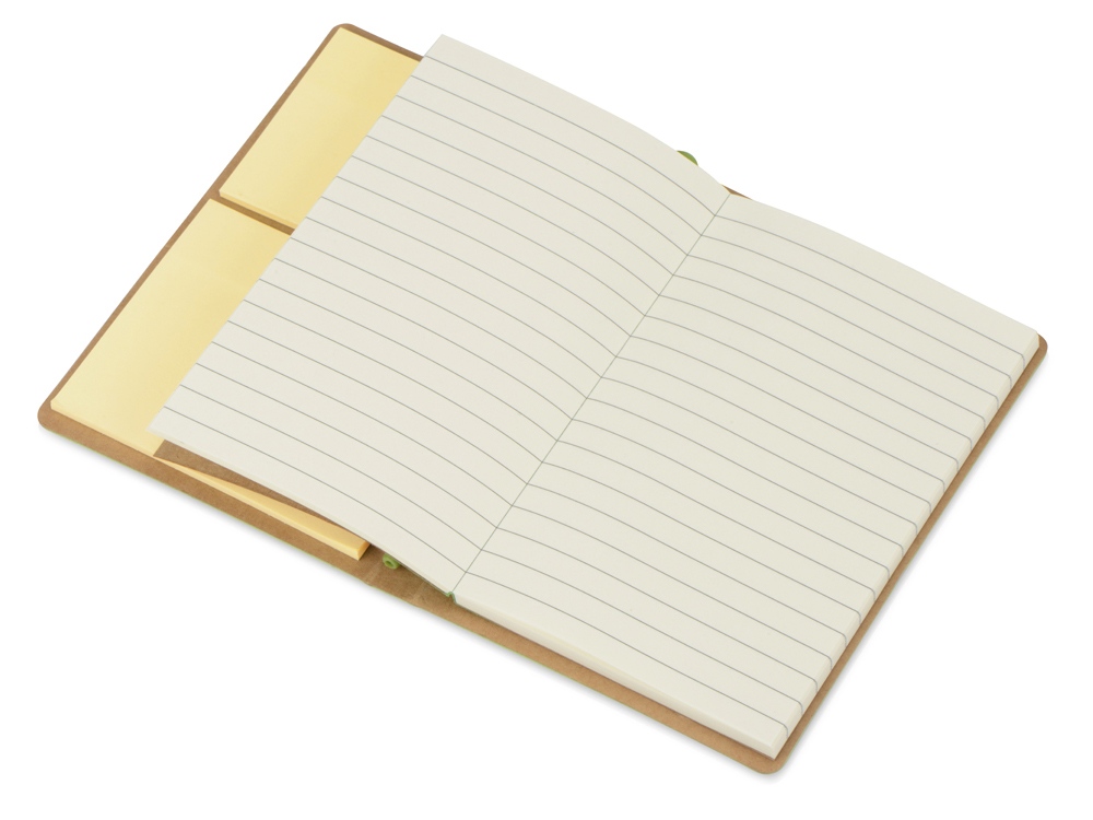 Блокнот А6 Write and stick с ручкой и набором стикеров, зеленое яблоко-2