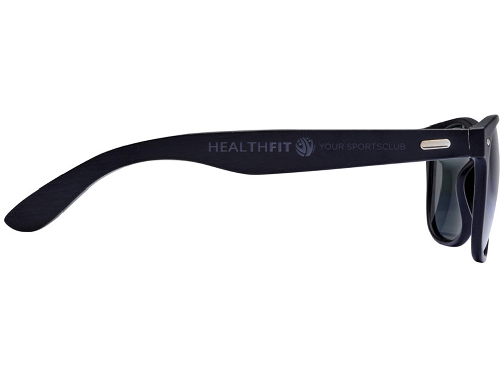 Бамбуковые солнцезащитные очки Arlo с черным покрытием - сплошной черный-3