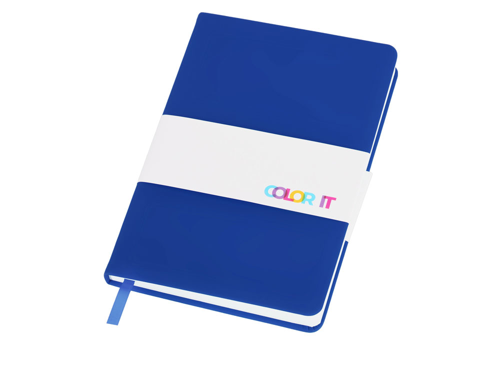 Бизнес-блокнот C2 софт-тач, твердая обложка, 128 листов, синий-5