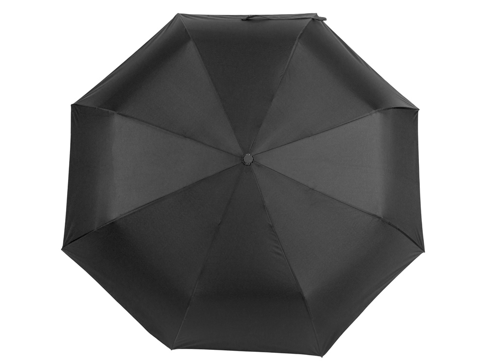 Зонт-полуавтомат Roof с куполом из переработанного пластика, черный-4