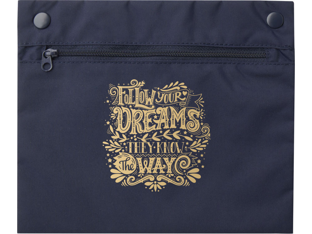 Kai круглая эко-сумка из переработанного материала, сертифицированного согласно GRS - Темно - синий-7