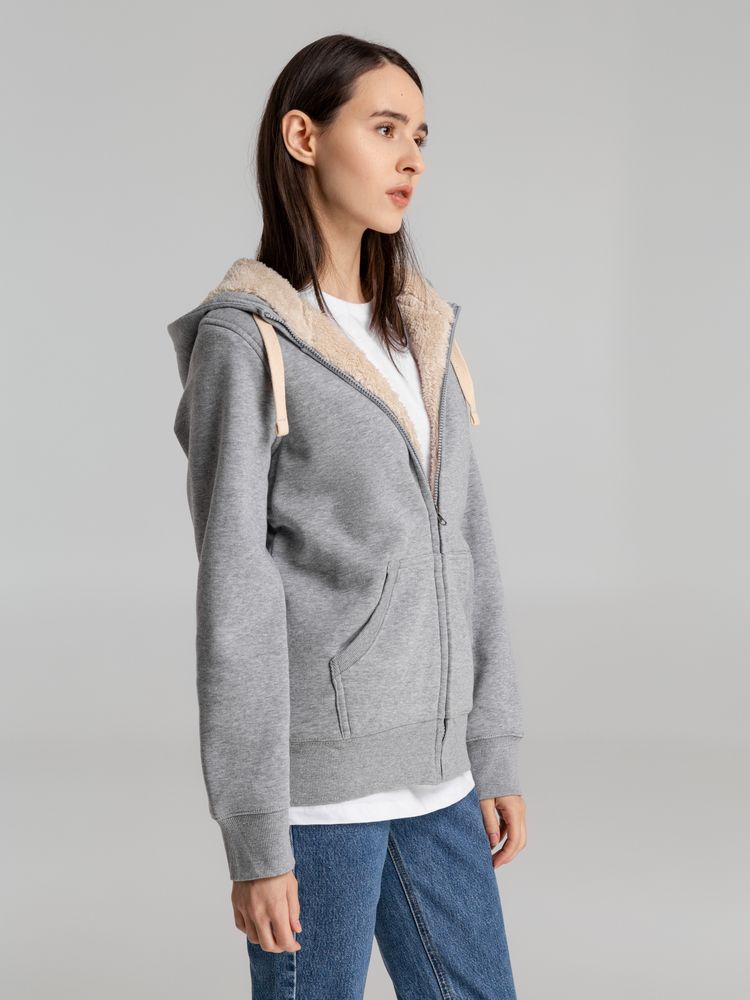 Толстовка унисекс на молнии Sherpa 280, серый меланж-4