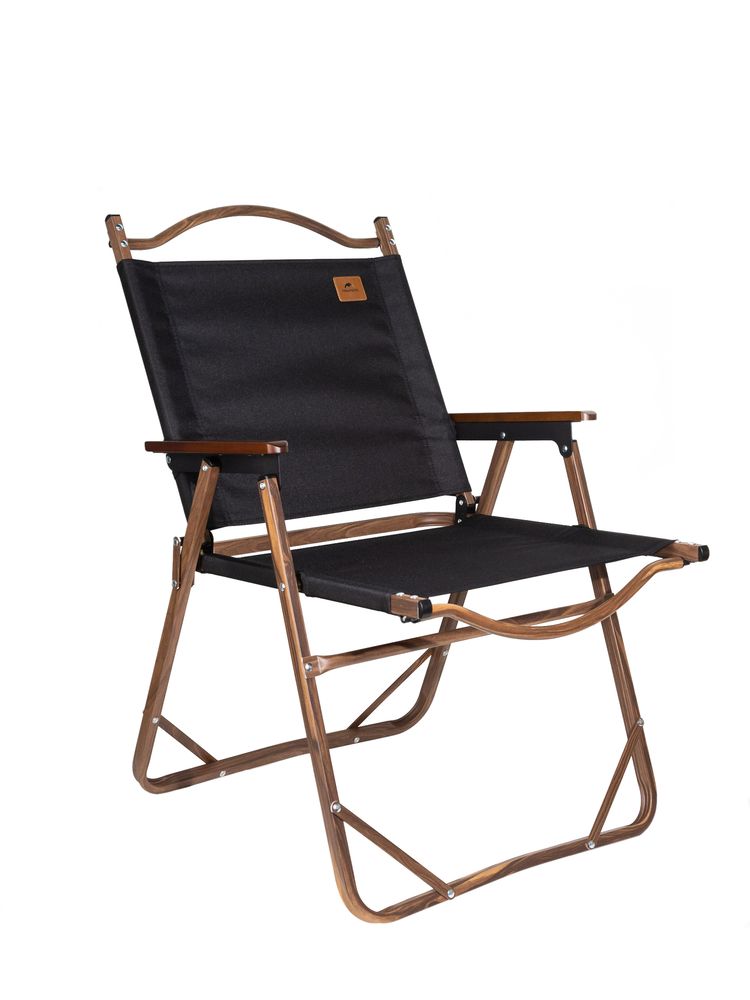 Стул MW02 складной, черный, темное дерево-0