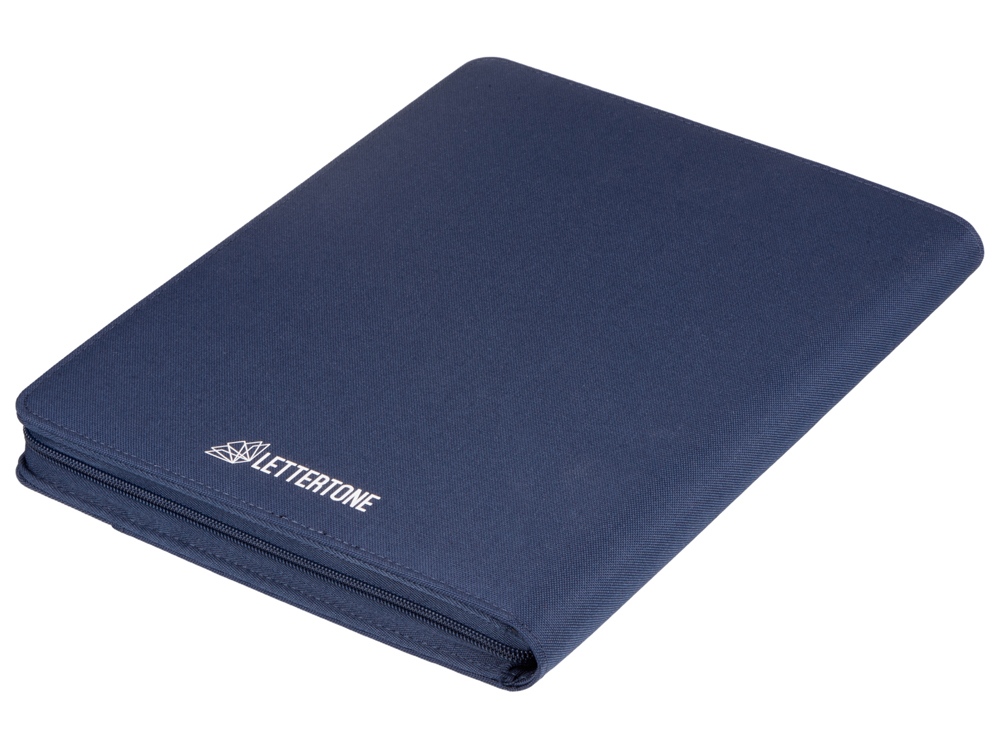 Портфолио А4 из RPET на молнии Harvey, 40 л FSC бумаги, синий-2