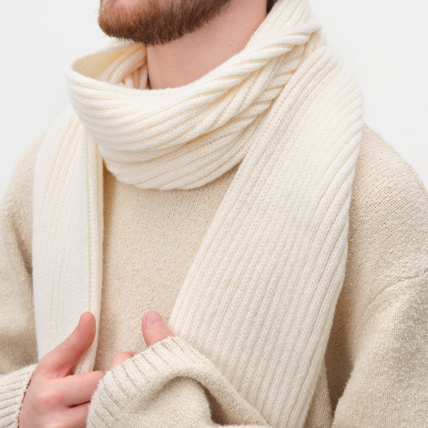 Шарф Форгес (Forges) вязаный, бежевый-2