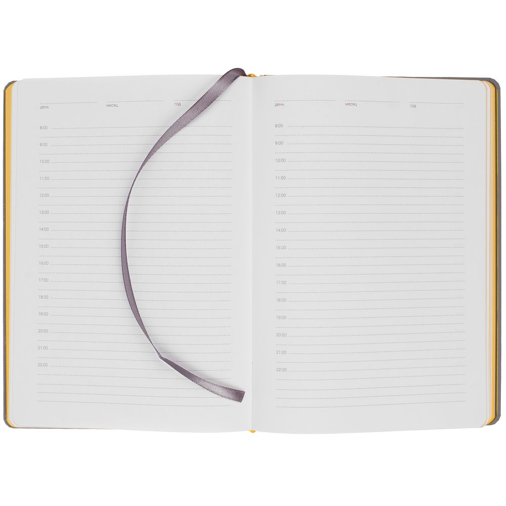 Ежедневник Spain Shall на заказ, недатированный, серый с желтым-3