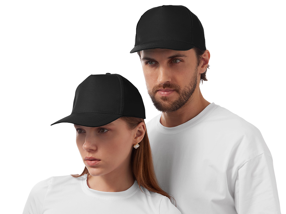 Бейсболка Poly 5-ти панельная 120 гр, черный-0