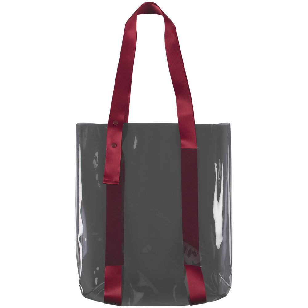 Шопер Clear Fest, прозрачный серый с красными ручками-1