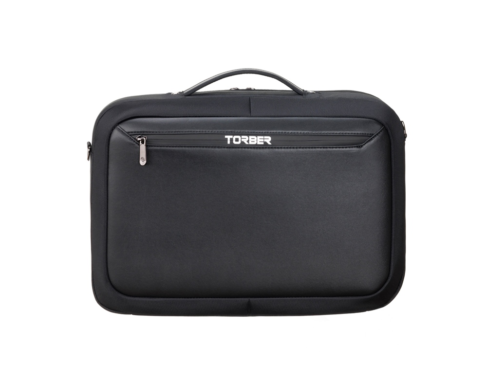 Сумка для ноутбука TORBER ВОЯЖ 15.6'', чёрный, нейлон/микрофибра, 44 х 10 х 32 см, 12л-0