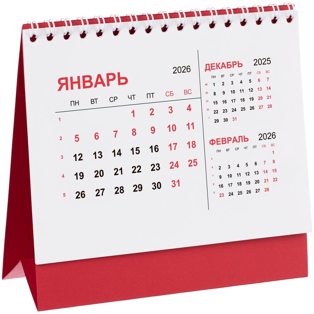 Календарь настольный Datio, красный-0