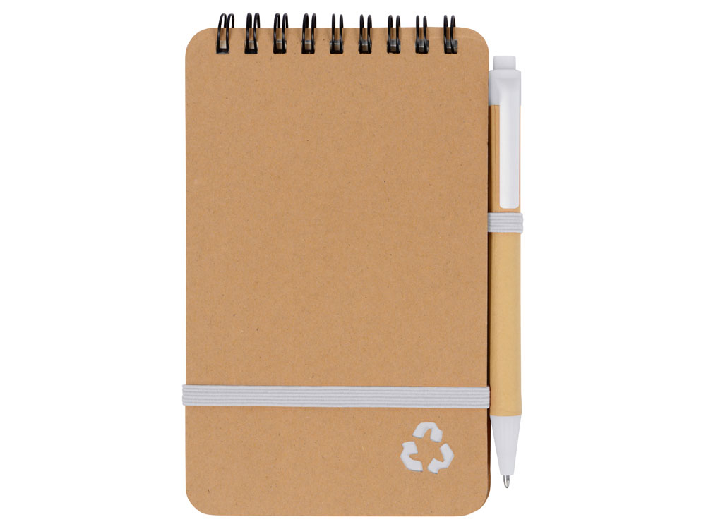 Набор канцелярский с блокнотом и ручкой Masai, белый-4