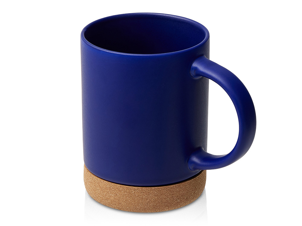 Кружка 450 мл с пробковым дном с крышкой Корк & Бон, глубокий синий-4