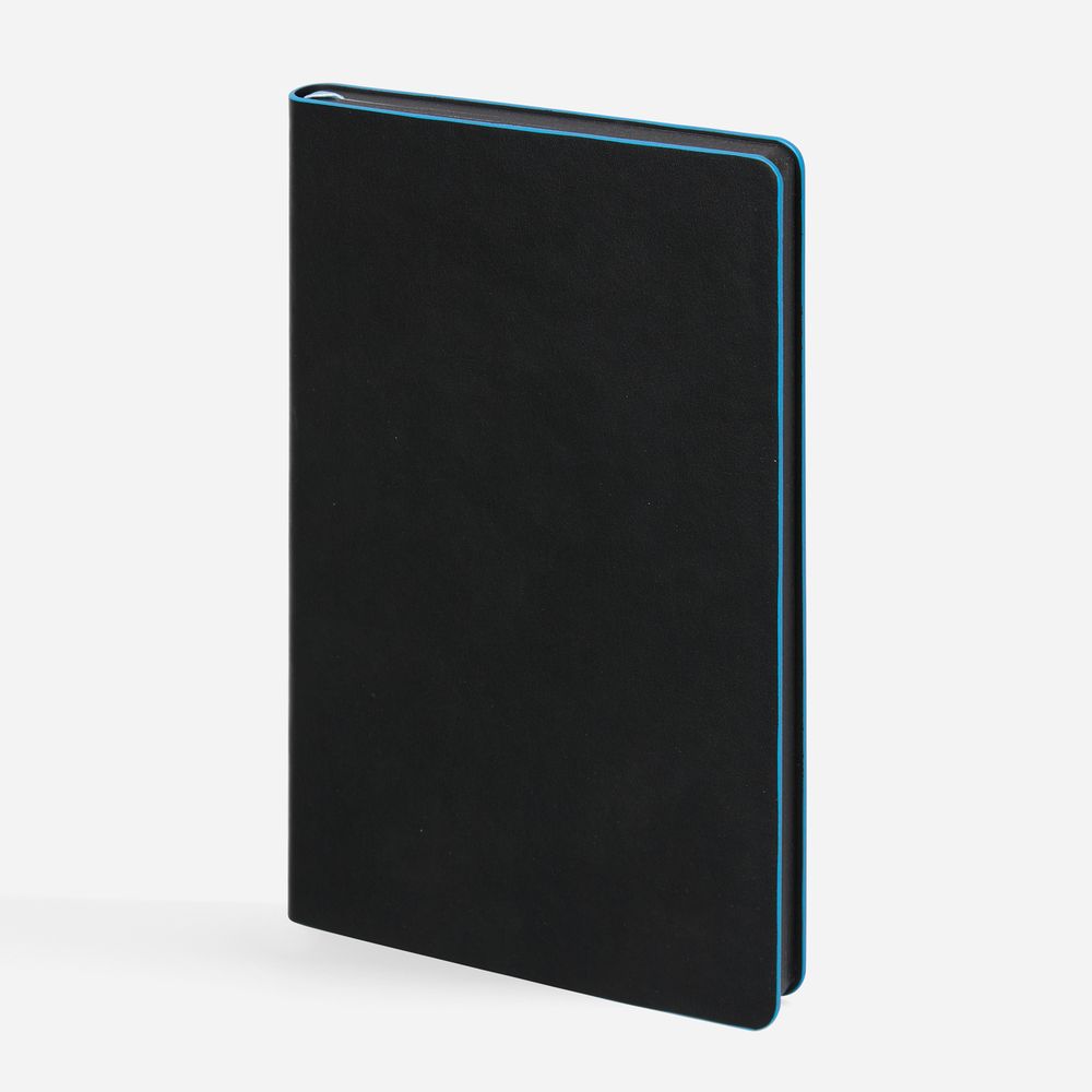 Ежедневник Trait, недатированный, черный с голубым-1
