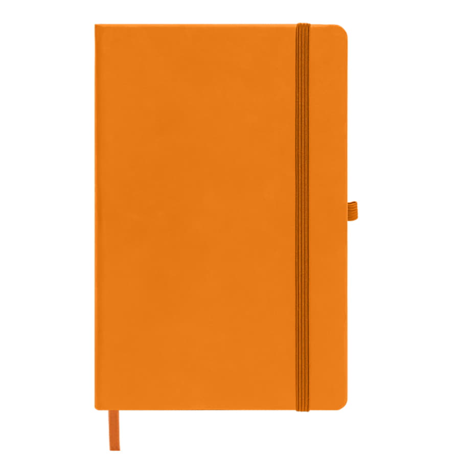 Бизнес-блокнот SILKY, формат А5, в клетку, оранжевый-1