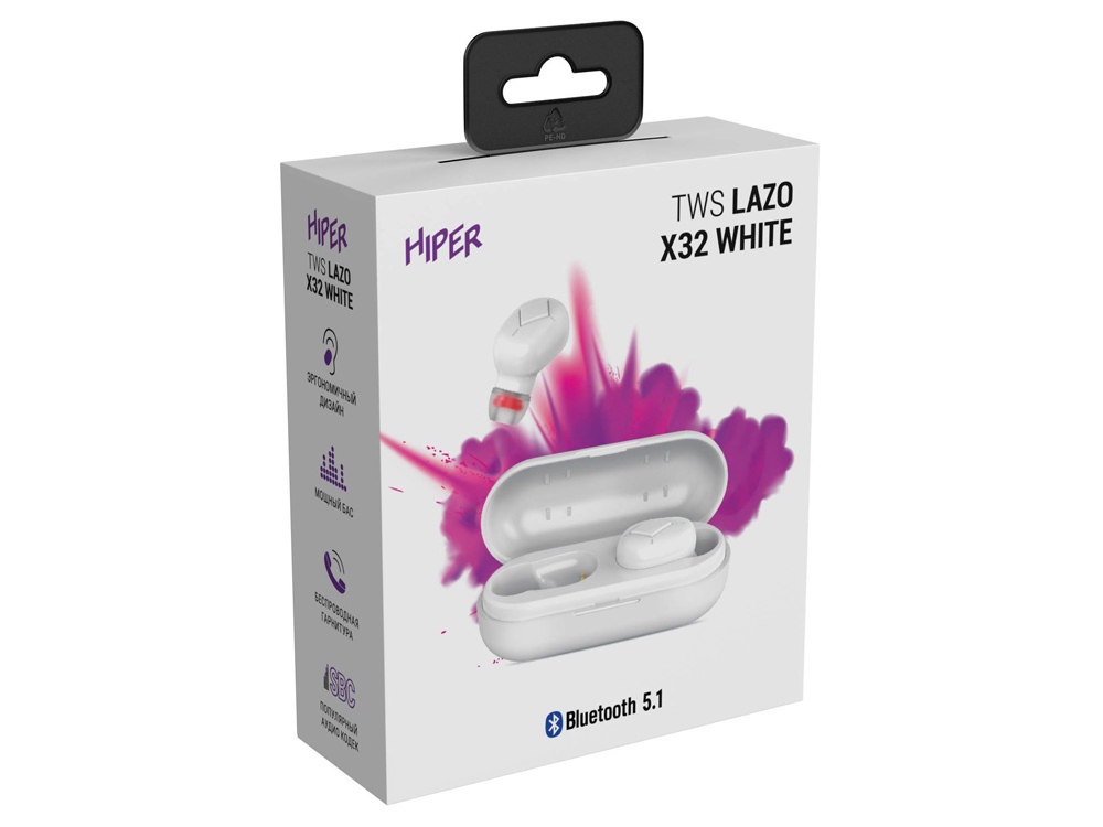 Наушники HIPER TWS Lazo X32 White (HTW-LX32) Bluetooth 5.1 гарнитура, Белый-4