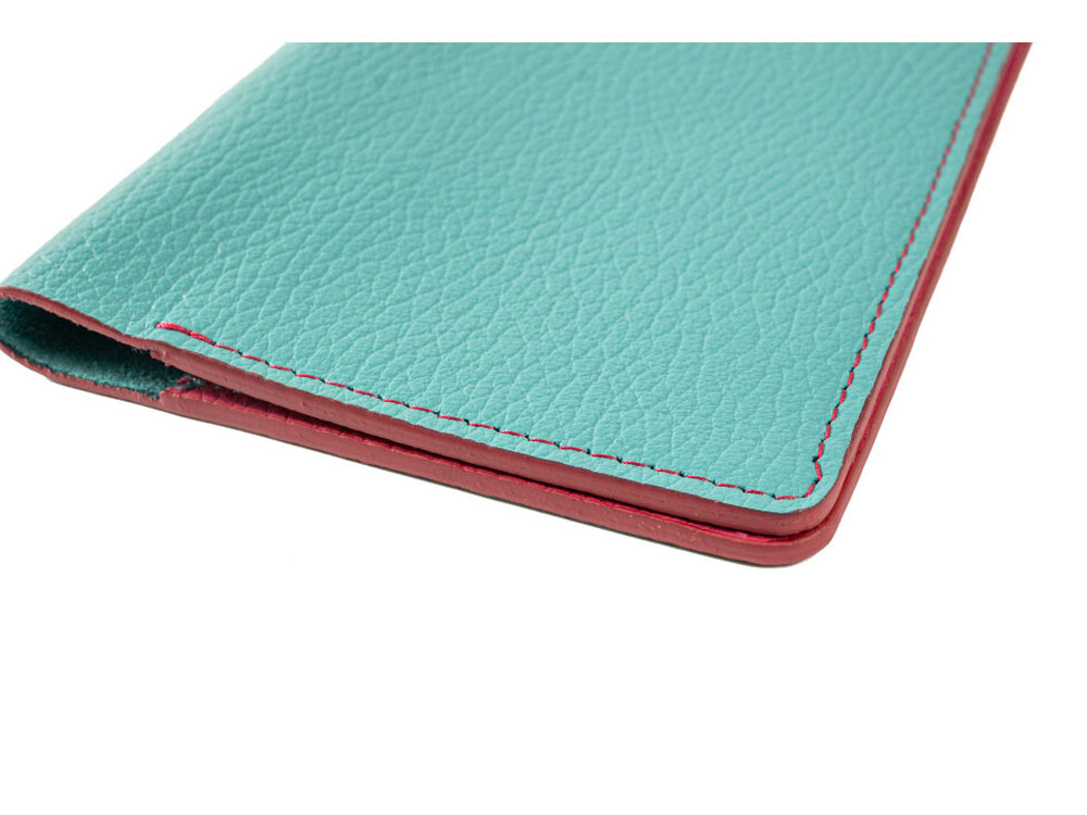 Обложка для паспорта Valerie Concept PSC9, бирюзовый/фуксия-4