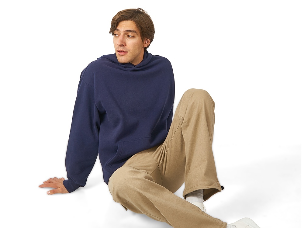 Толстовка с капюшоном оверсайз Berlin унисекс, темно-синий-3