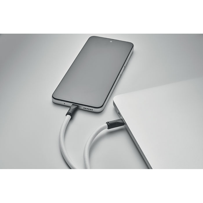 Ланьярд и зарядный кабель, белый-1