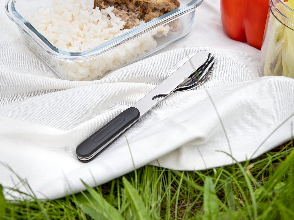 Набор походных столовых приборов Campsite, синий-3