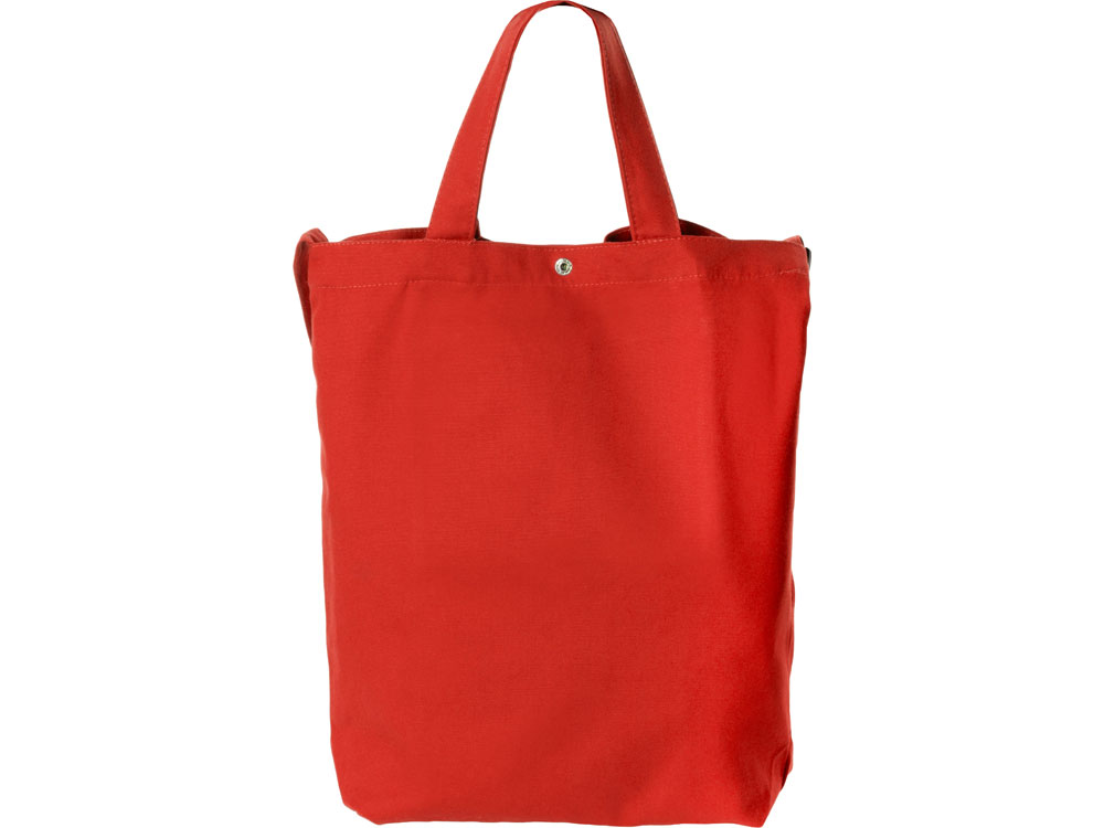 Сумка Helfer из хлопка на кнопке с регулирующейся лямкой, красный-3