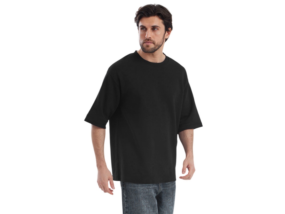 Футболка Kyoto из джерси 180 г/м2 с пич отделкой, унисекс, черный-1