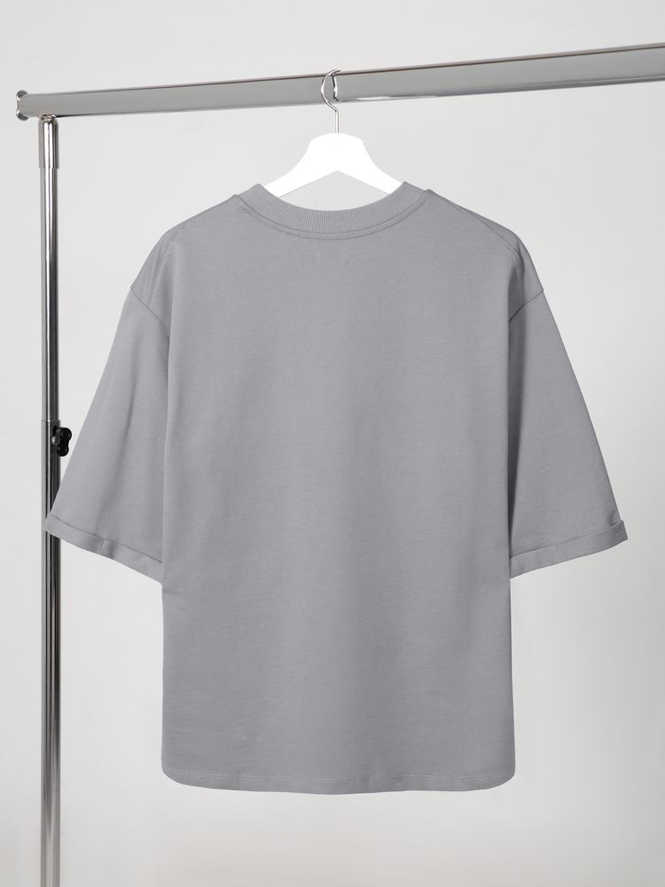 Футболка оверсайз унисекс Kosmos 2.0, светло-серая-1