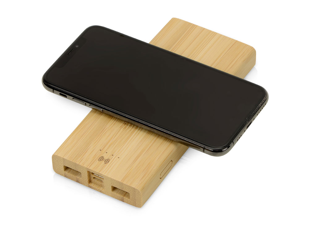 Внешний беспроводной аккумулятор из бамбука Bamboo Air, 10000 mAh-2