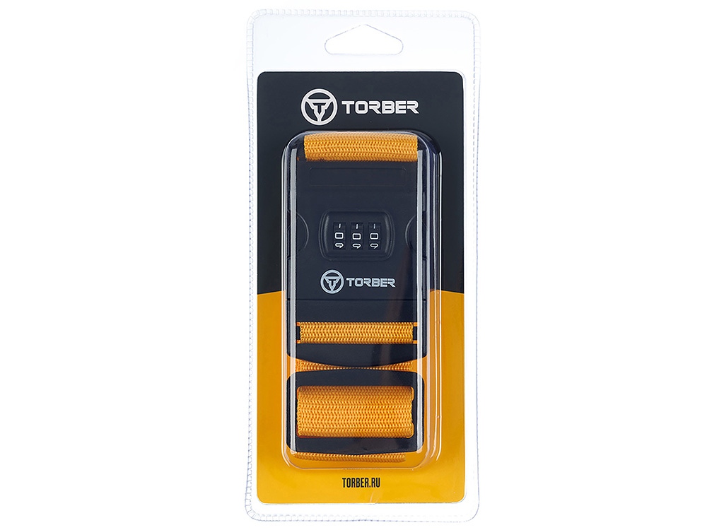 Ремень для чемодана Torber, желтый, 182 х 5 см-4