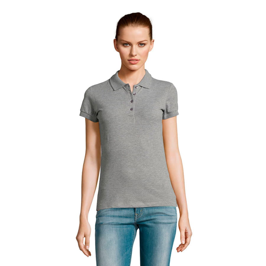 Поло женское PASSION 170, серый меланж-1