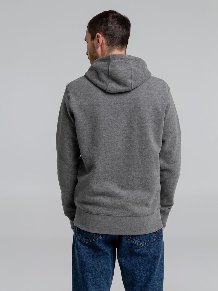 Толстовка на молнии с капюшоном унисекс King, темно-серый меланж-3