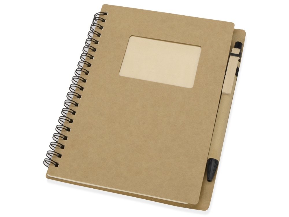 Блокнот Дейзи с ручкой, крафт/черный-0