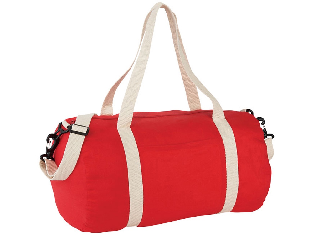 Хлопковая сумка Barrel Duffel, красный/бежевый-0