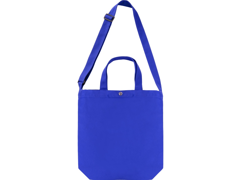 Сумка Helfer из хлопка на кнопке с регулирующейся лямкой, синий-4